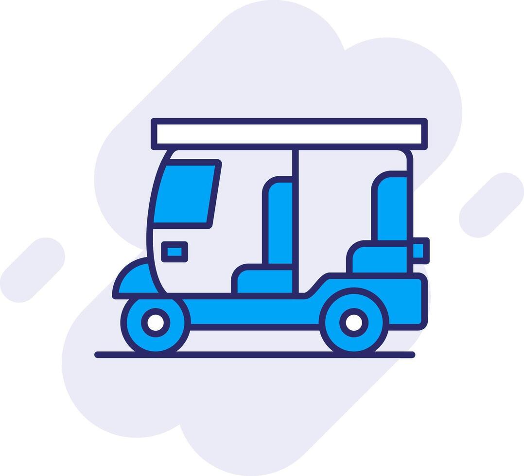 Rickshaw Line Filled Backgroud Icon vector