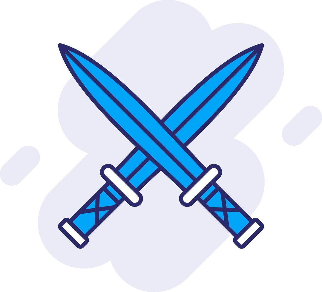 Two Swords Line Filled Backgroud Icon vector