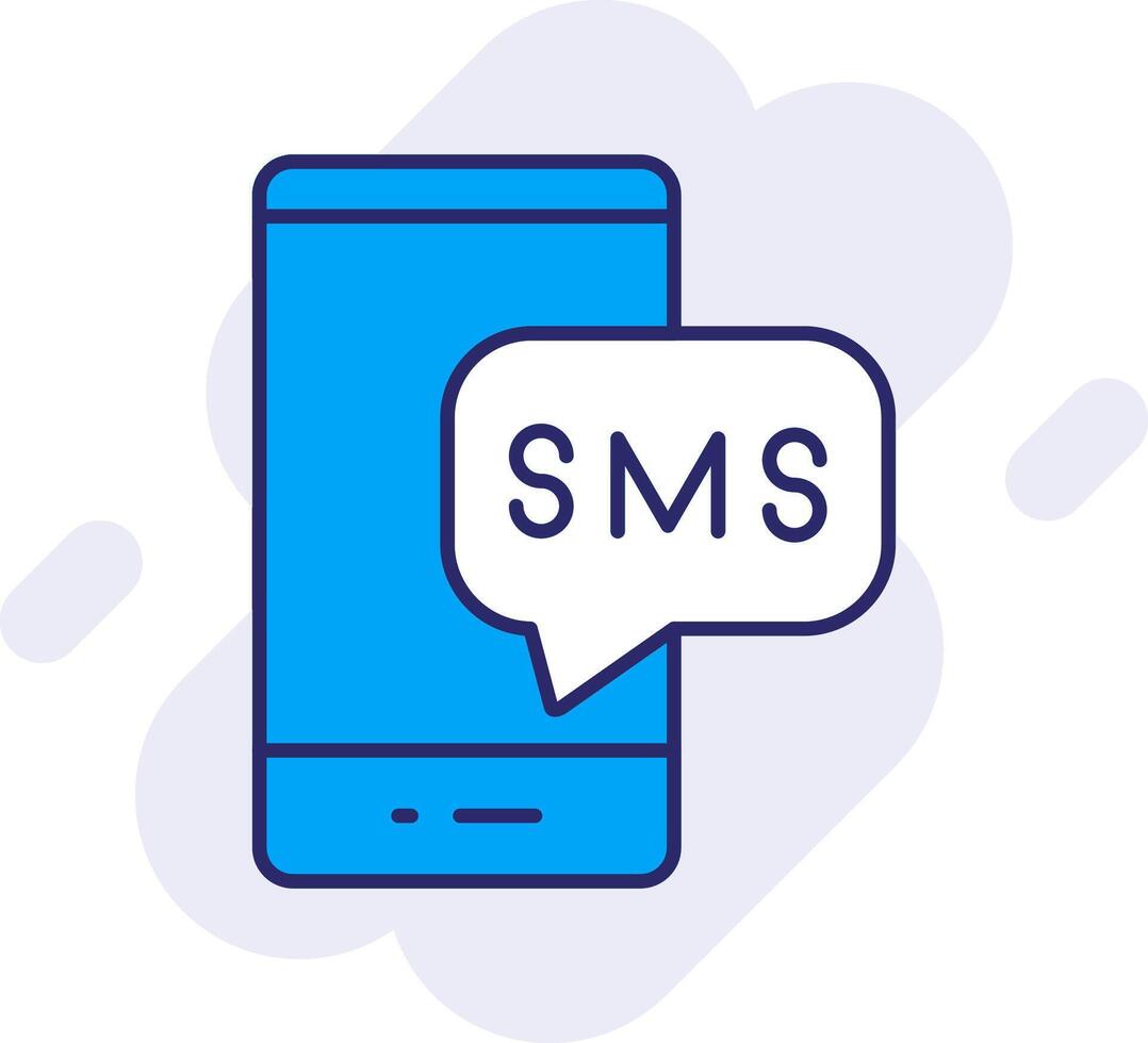 Sms Line Filled Backgroud Icon vector