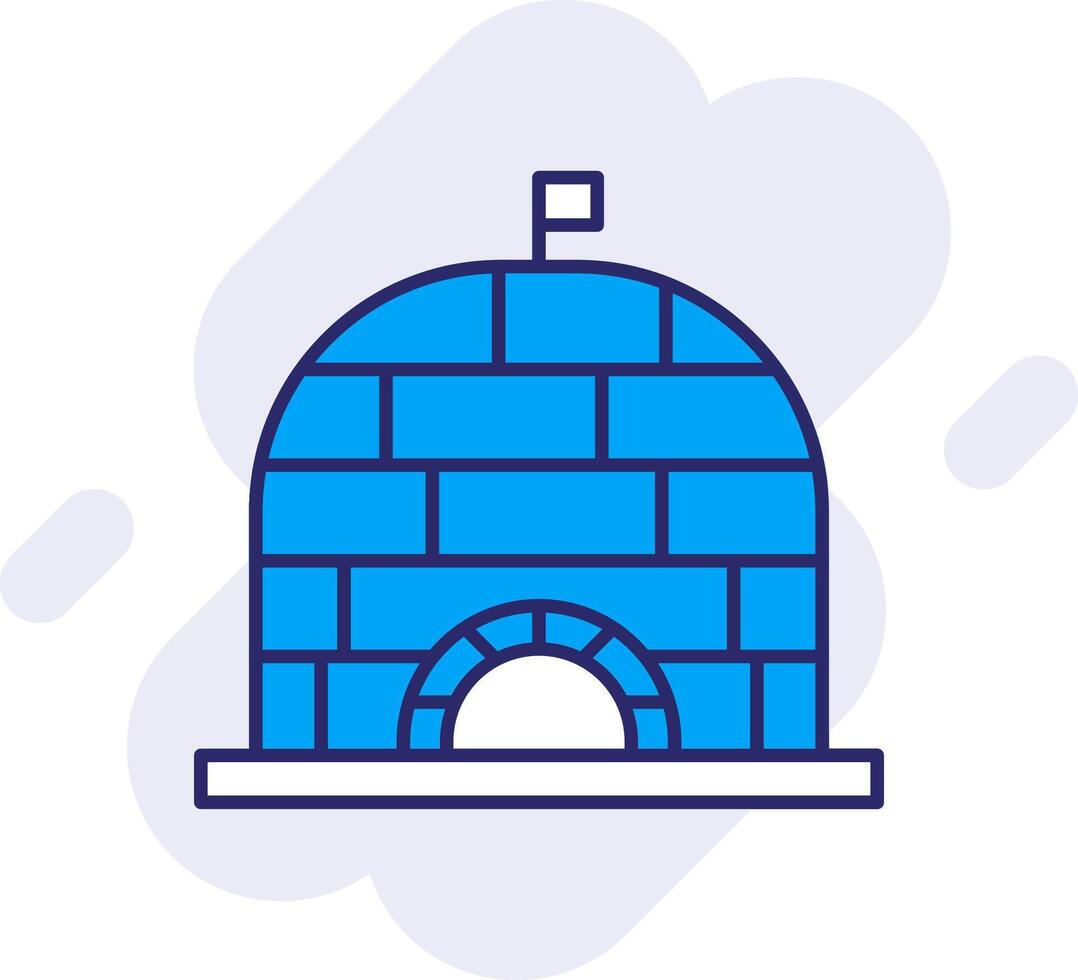 Igloo Line Filled Backgroud Icon vector