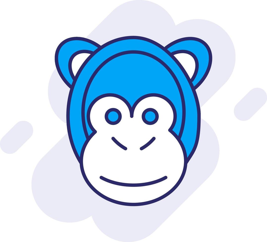 Monkey Line Filled Backgroud Icon vector