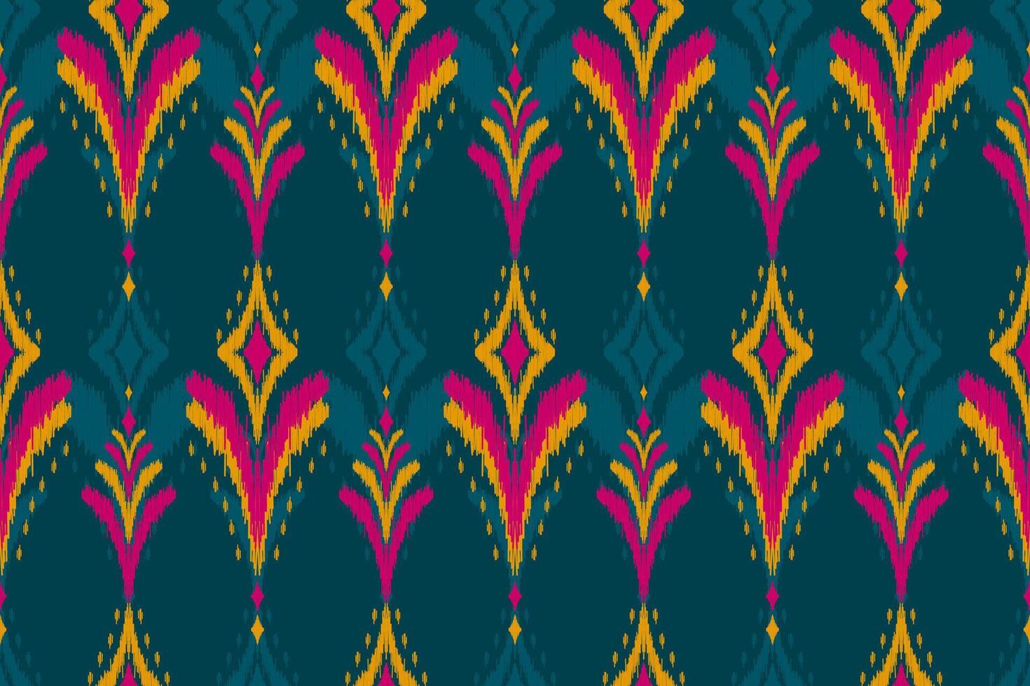 Fabric ethnic ikat art. Seamless pattern in tribal. Aztec geometric ornament print. vector