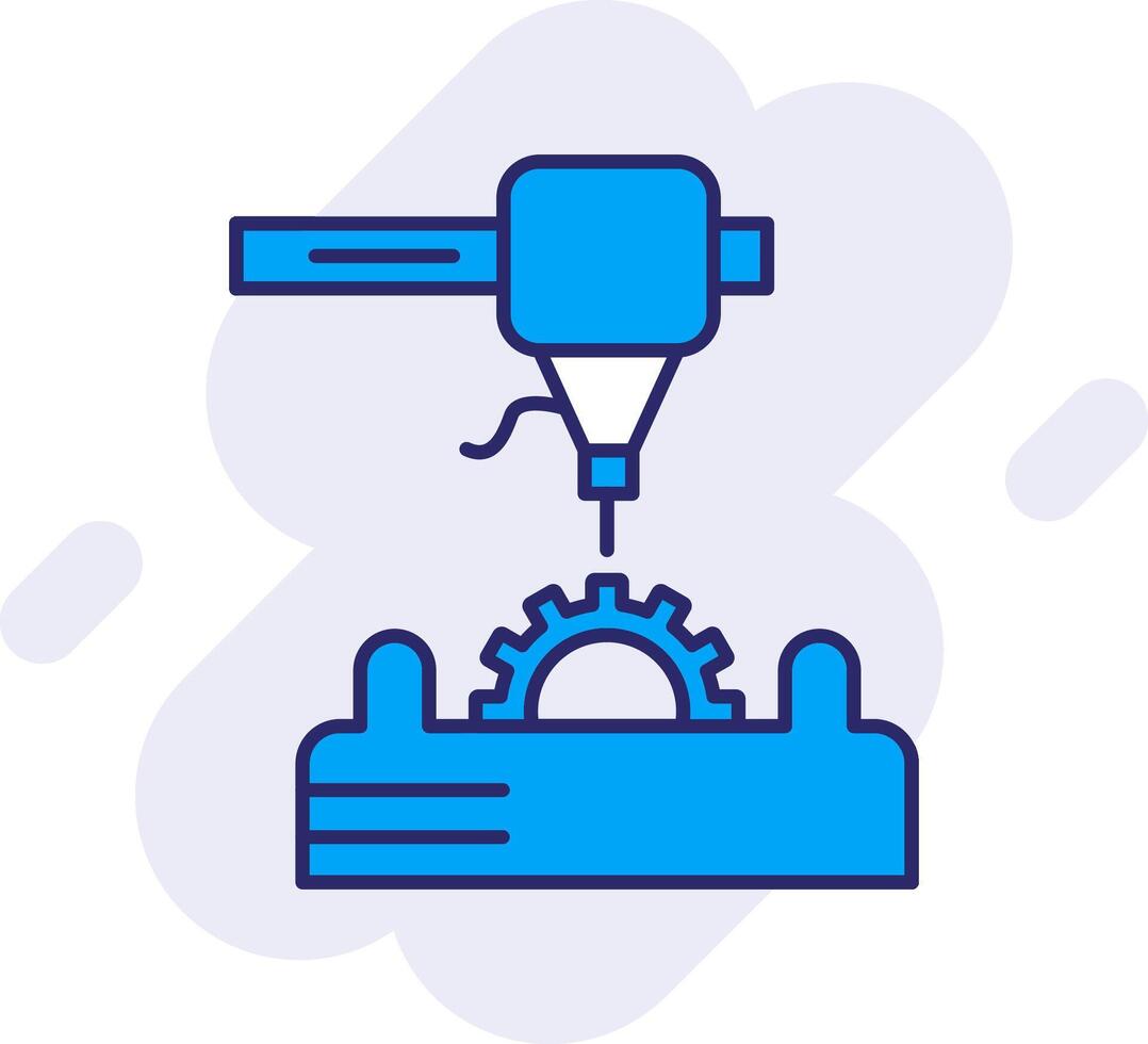 3d Printer Line Filled Backgroud Icon vector