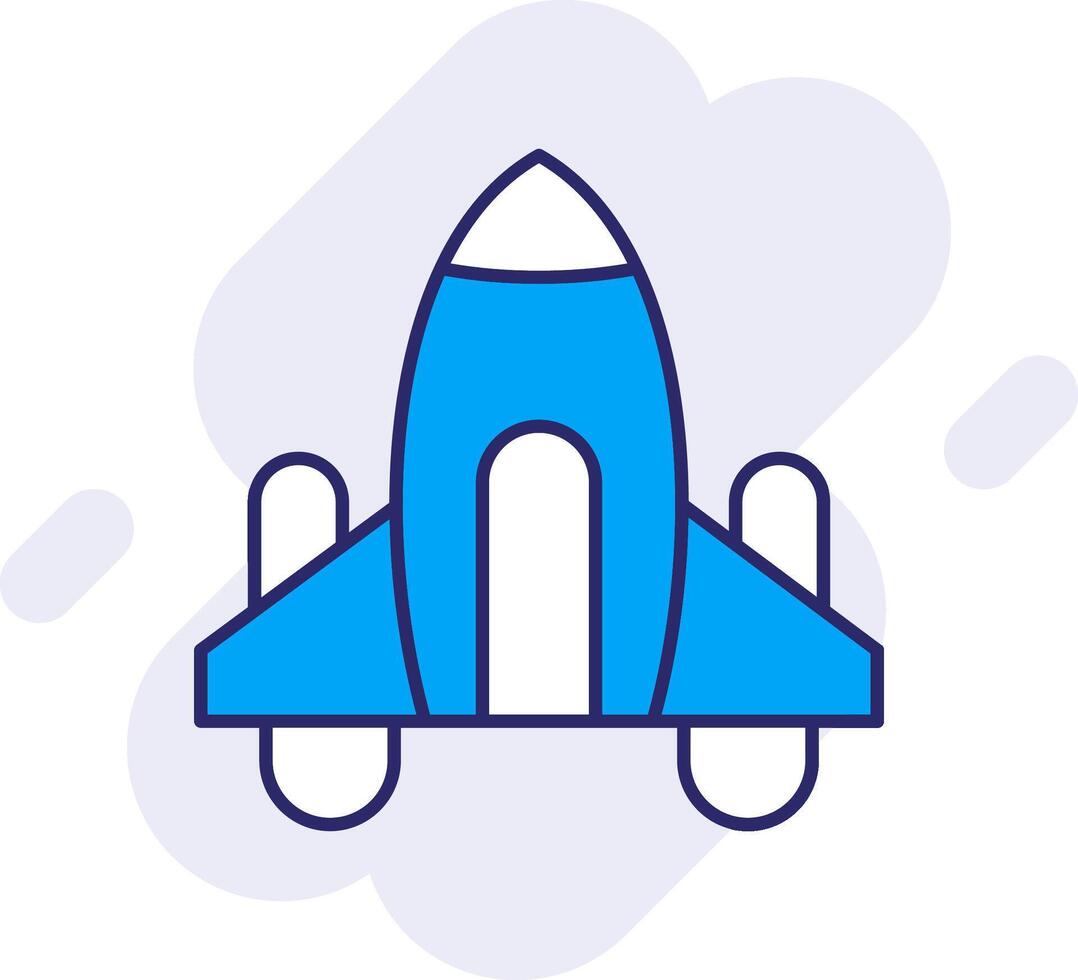 Spaceship Line Filled Backgroud Icon vector