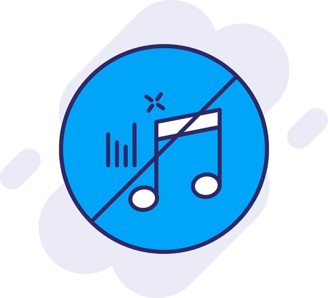 No Music Line Filled Backgroud Icon vector