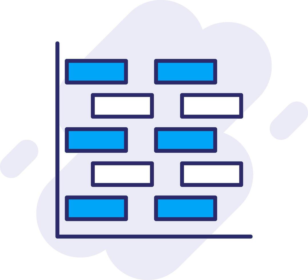 Gantt Chart Line Filled Backgroud Icon vector