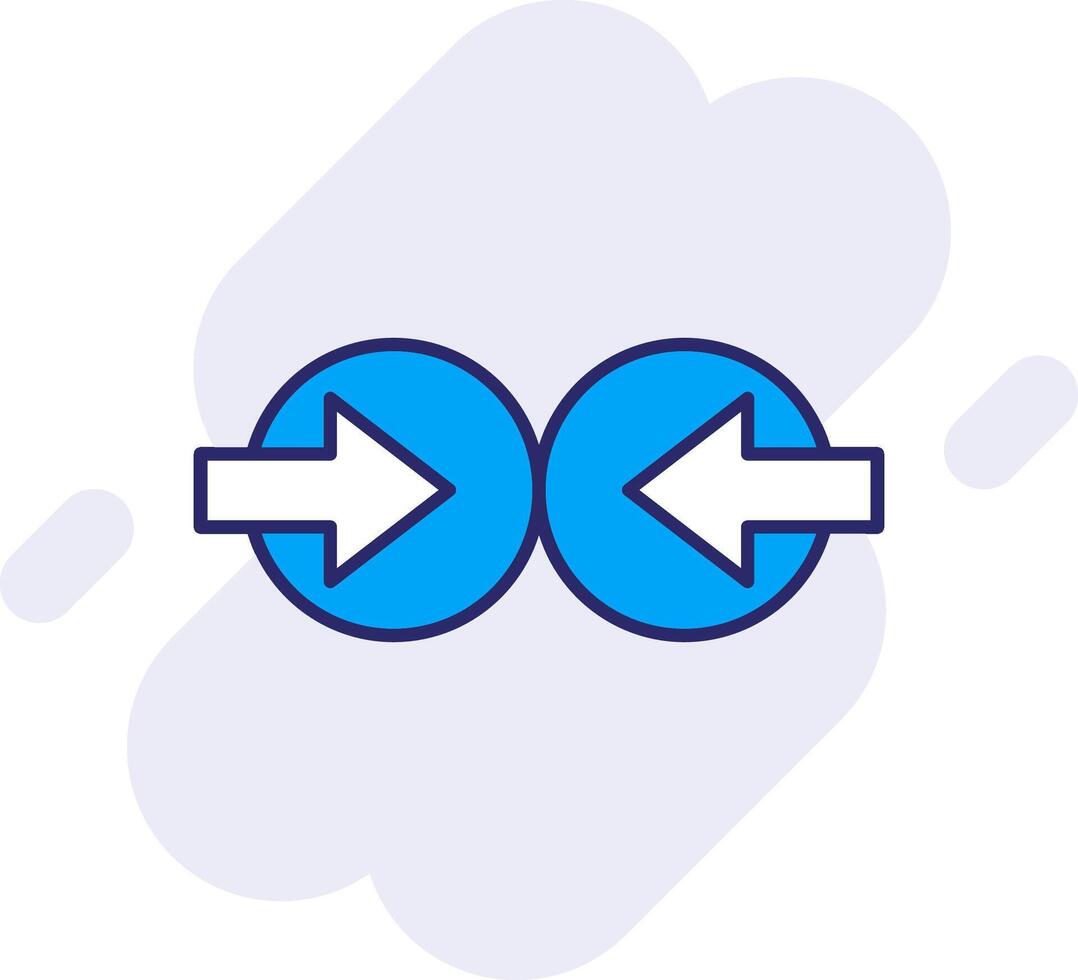 Collision Line Filled Backgroud Icon vector