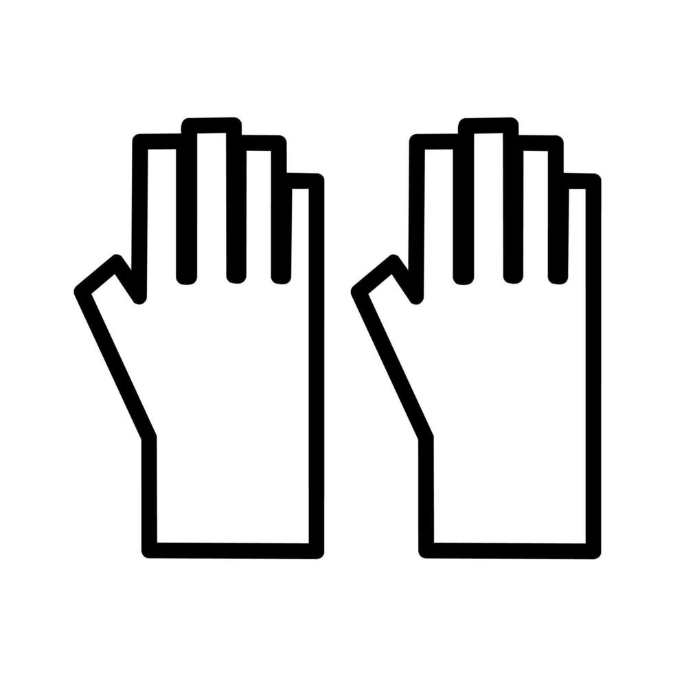 Pair of construction gloves icon isolated on white background. A pair of black construction gloves. Hand protection measures during heavy work. vector