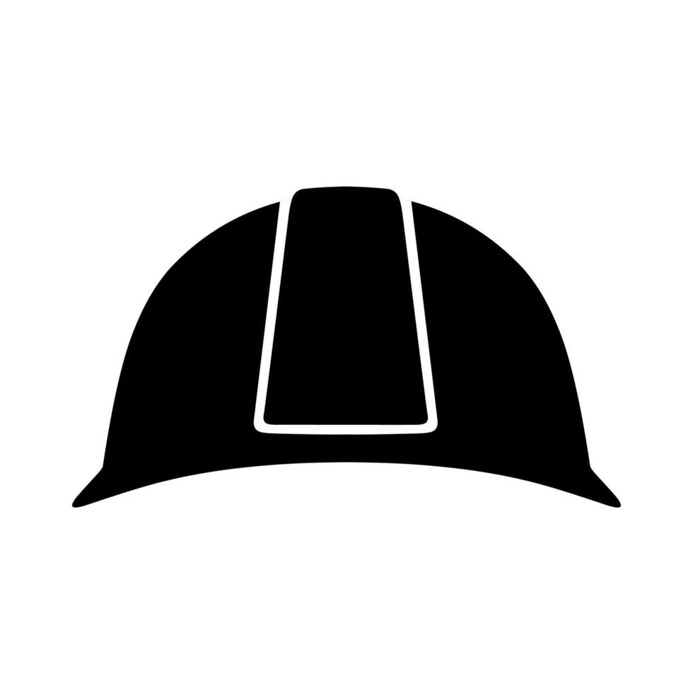Construction helmet silhouette isolated on white background. Safety hat when working. Vector illustration