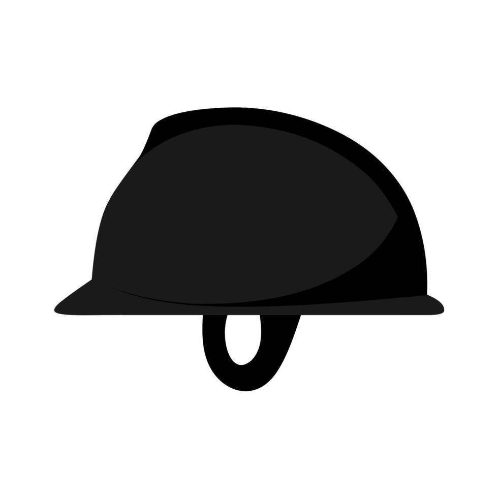 Construction helmet vector silhouette isolated on white background. Safety hat when working