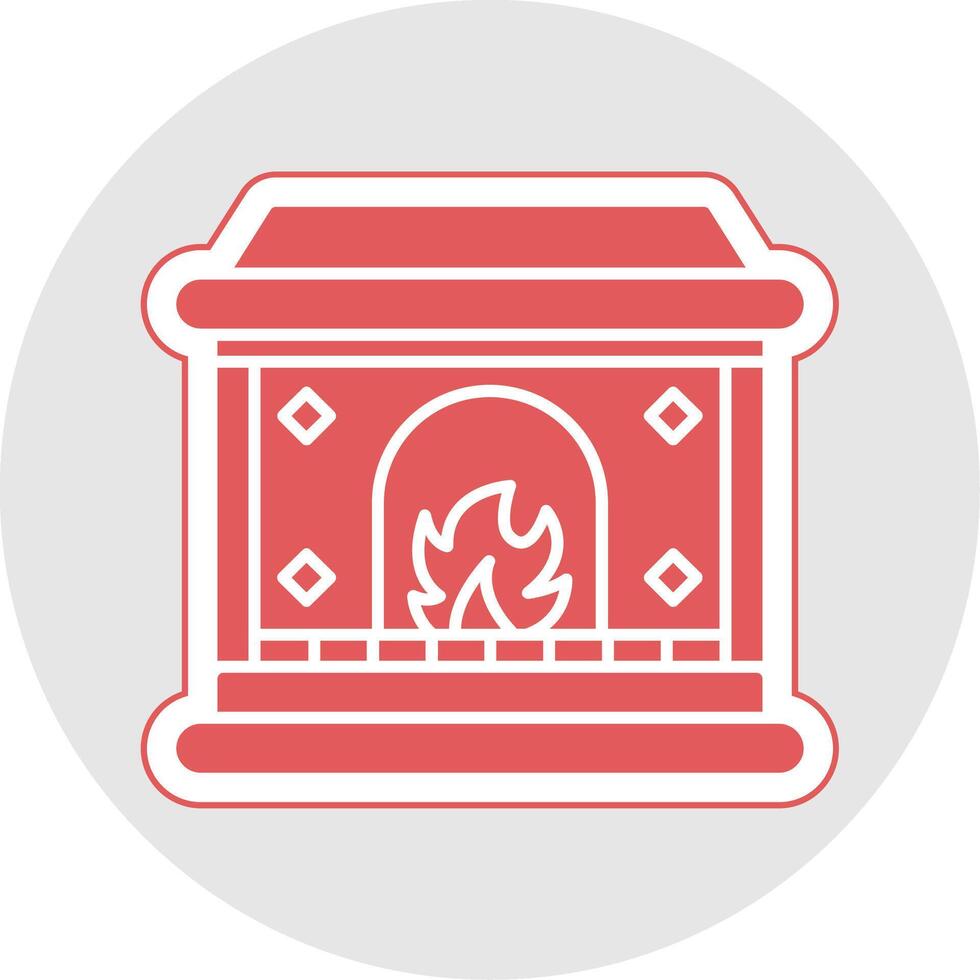 Fireplace Glyph Multicolor Sticker Icon vector