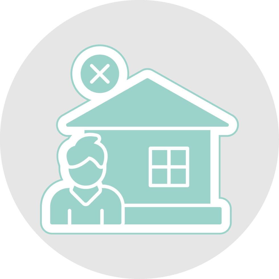 Homeless Glyph Multicolor Sticker Icon vector