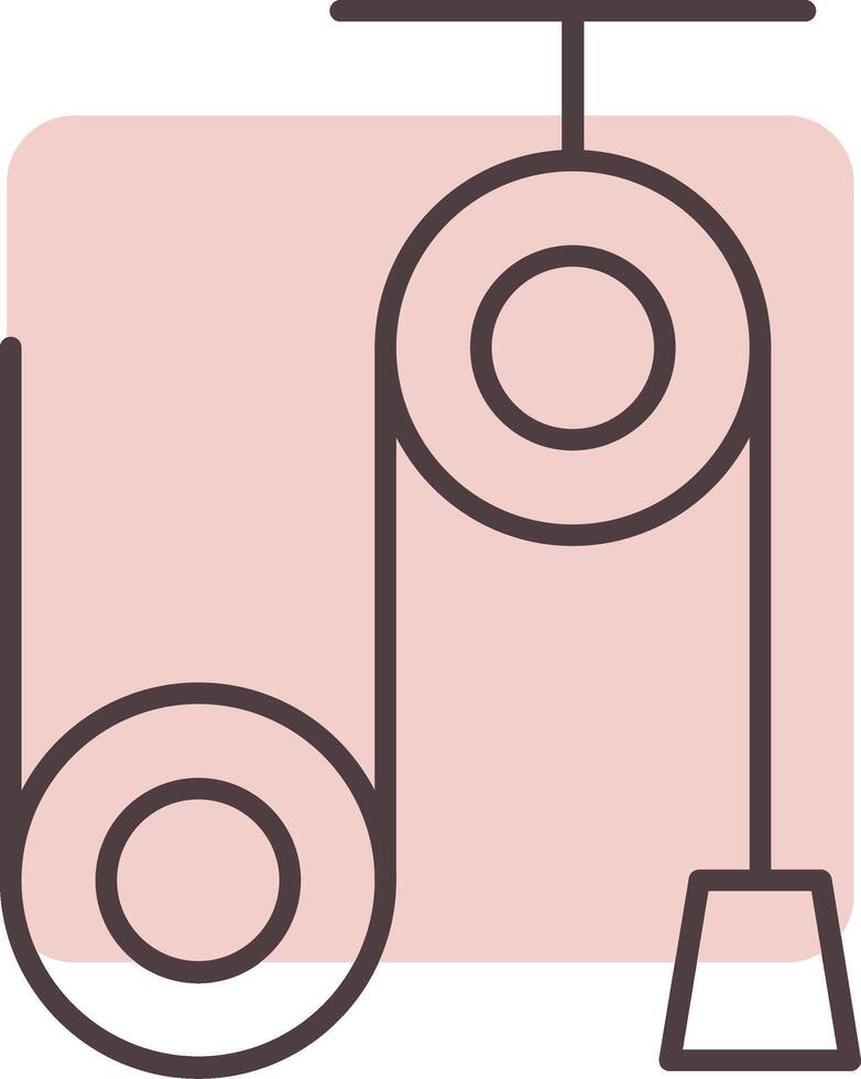 Pulley Machine Line  Shape Colors Icon vector