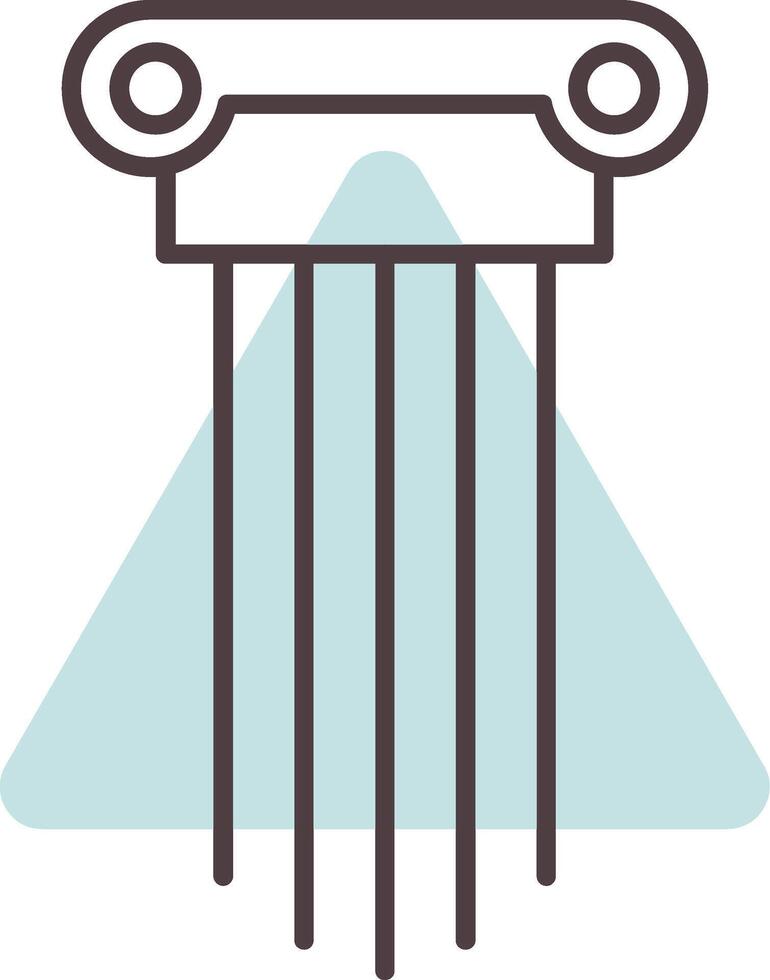 Greek Pillars Line  Shape Colors Icon vector