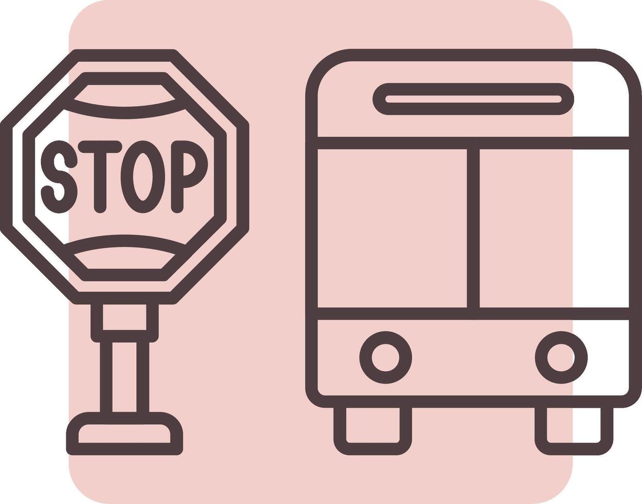 Bus Stop Line  Shape Colors Icon vector