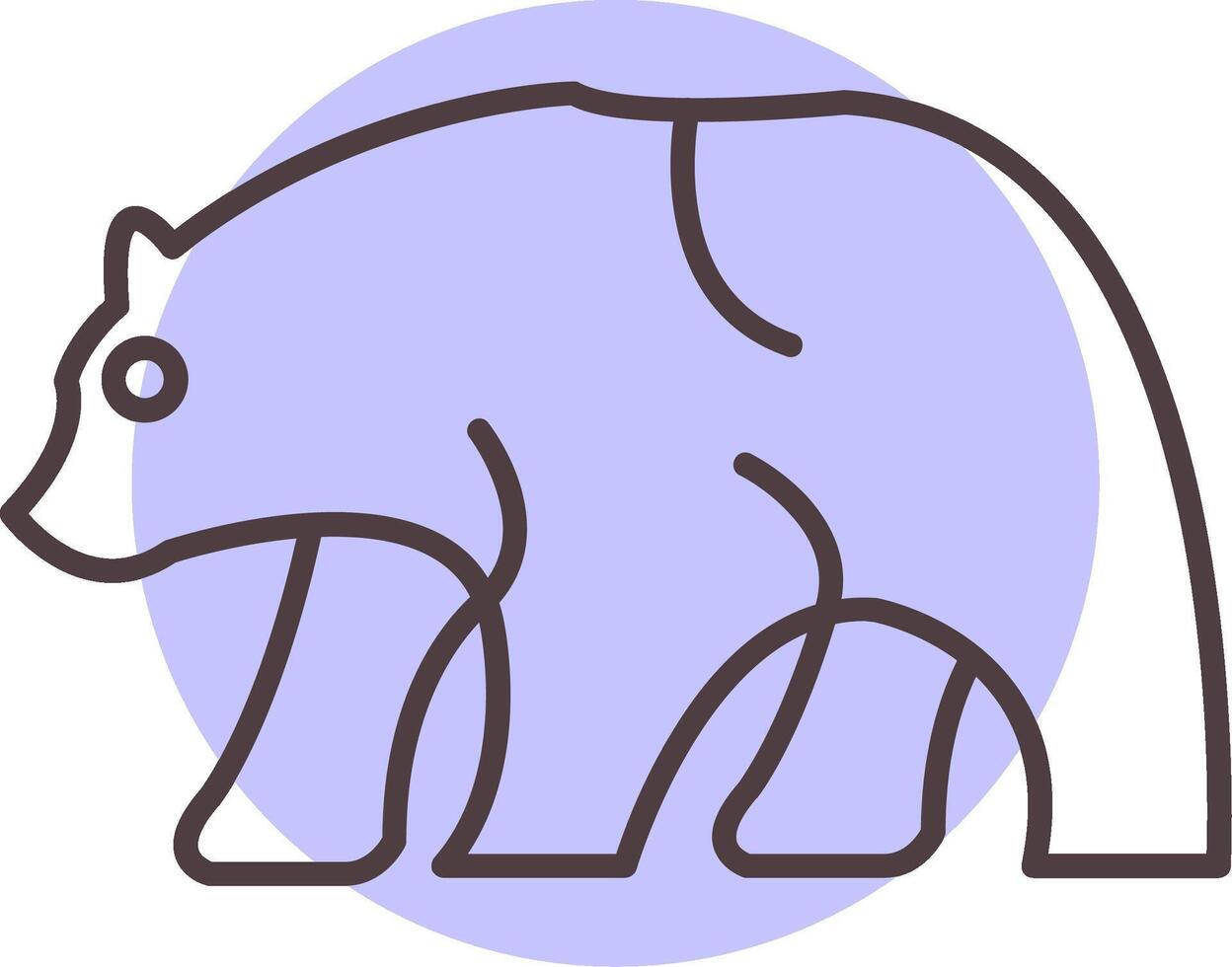 oso línea forma colores icono vector
