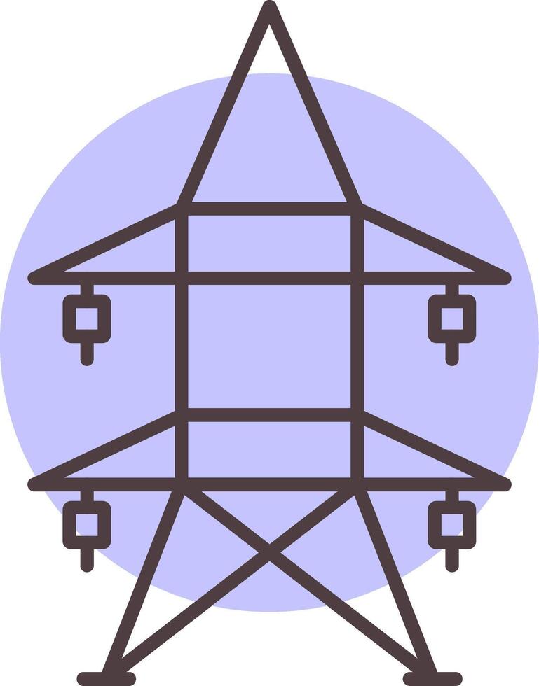 eléctrico torre línea forma colores icono vector