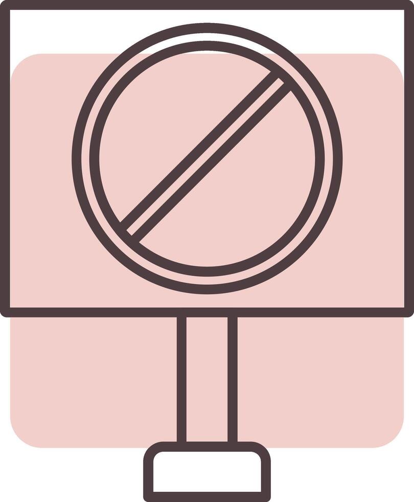 Forbidden Sign Line  Shape Colors Icon vector