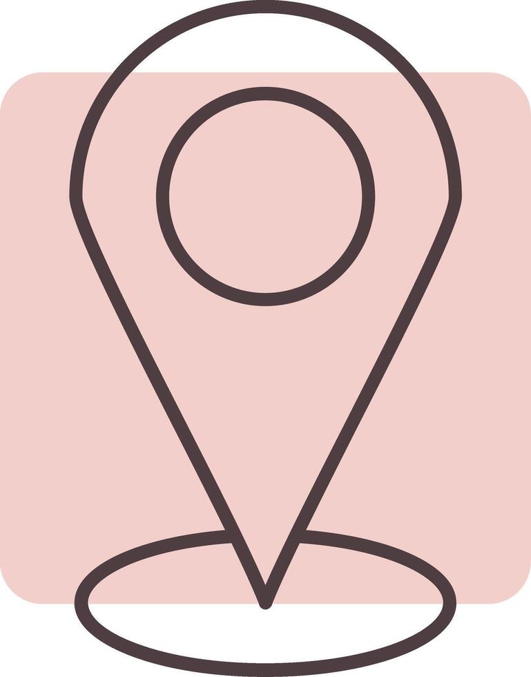 Starred Location Line  Shape Colors Icon vector