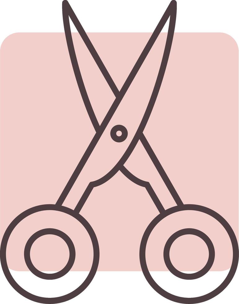 Scissors Line  Shape Colors Icon vector
