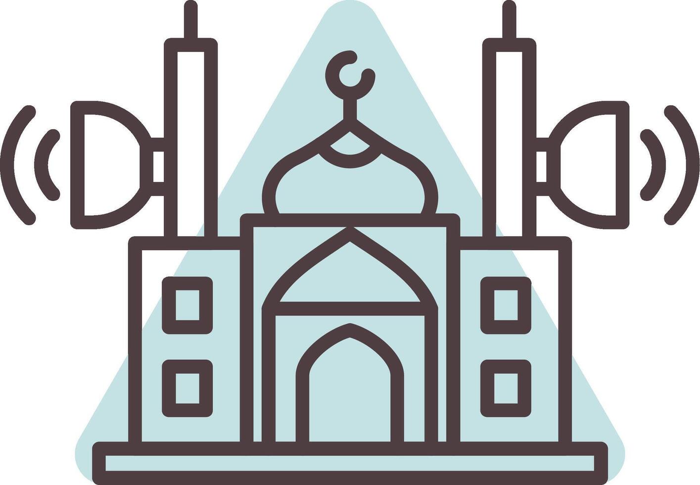 mezquita altavoz línea forma colores icono vector