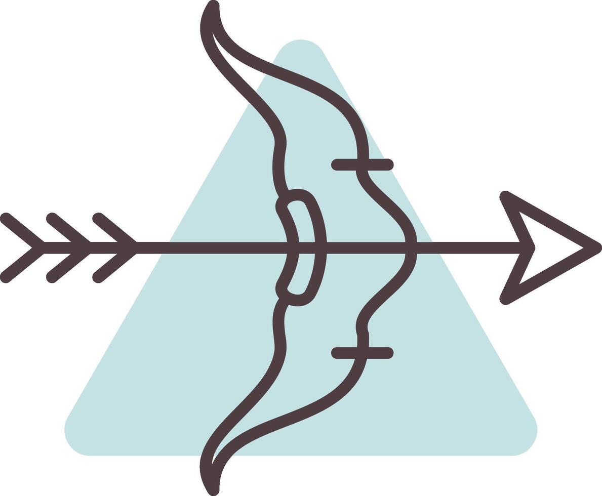 Bow And Arrow Line  Shape Colors Icon vector