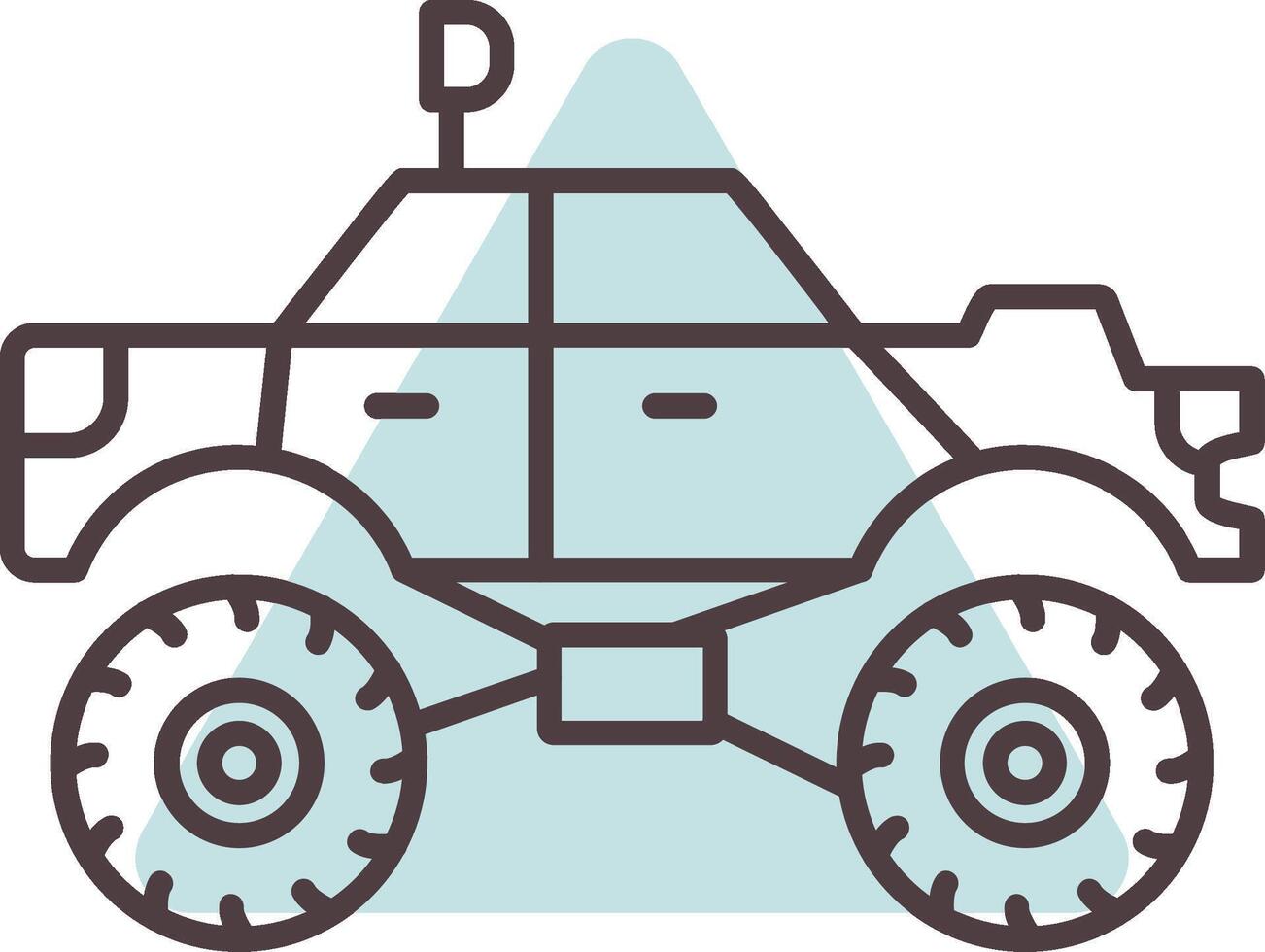 Monster Truck Line  Shape Colors Icon vector