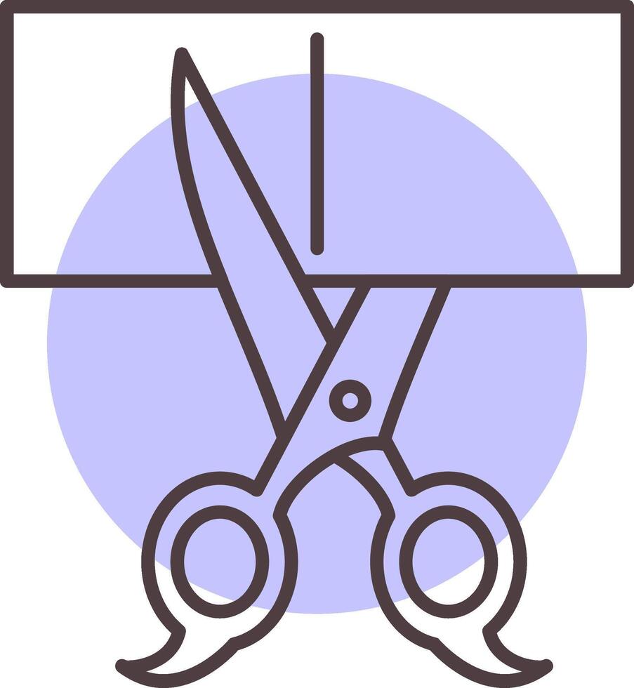 Scissors Line  Shape Colors Icon vector
