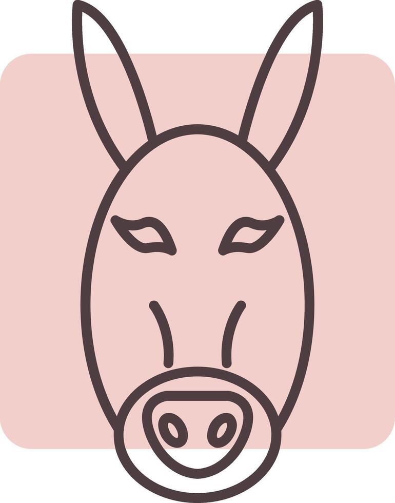 Donkey Line  Shape Colors Icon vector