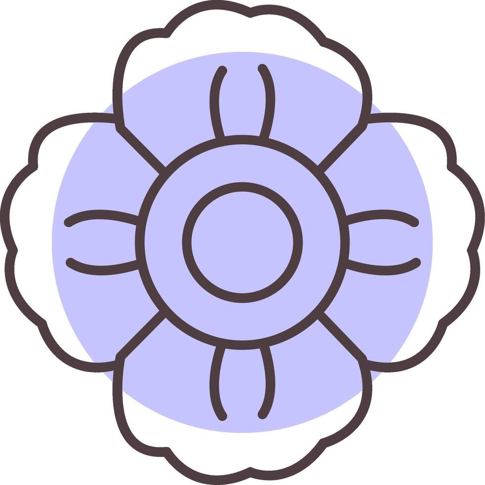 malva línea forma colores icono vector