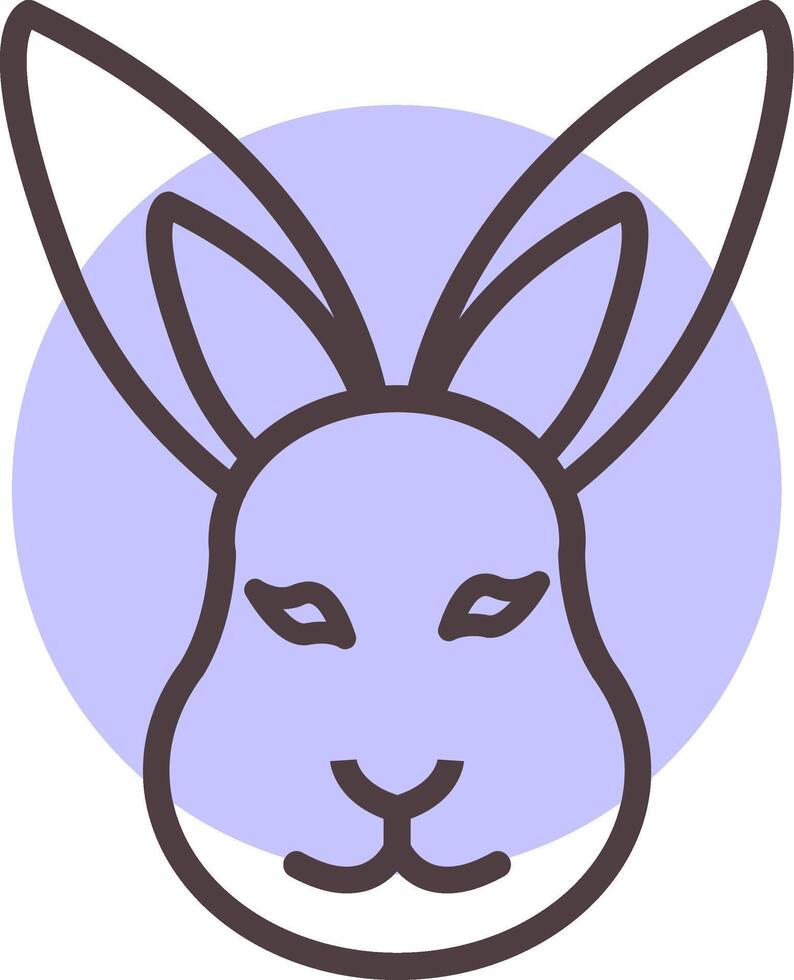 Hare Line  Shape Colors Icon vector