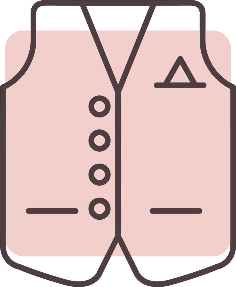 Vest Line  Shape Colors Icon vector