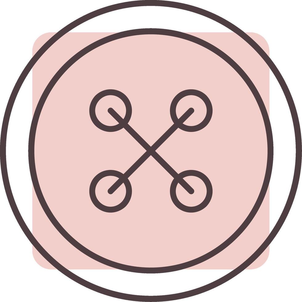 Cloth Button Line  Shape Colors Icon vector