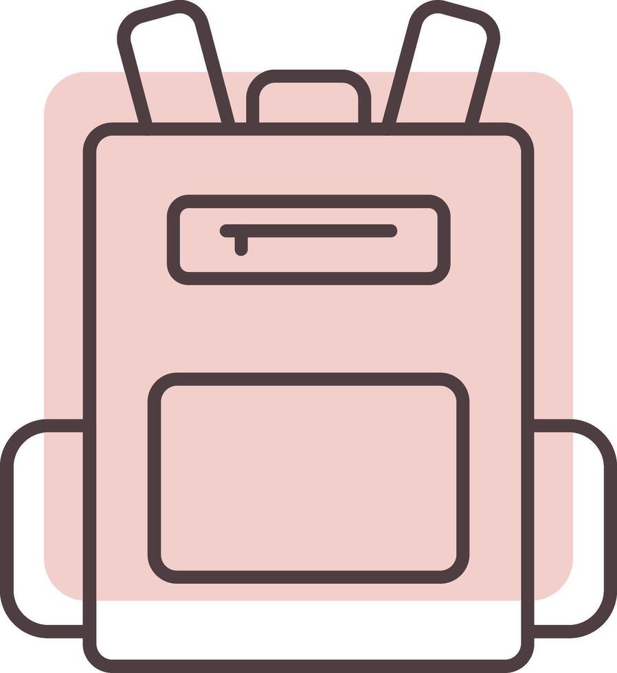 Backpack Line  Shape Colors Icon vector