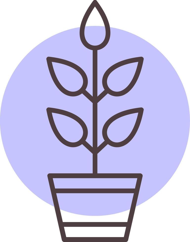 Plant Line  Shape Colors Icon vector