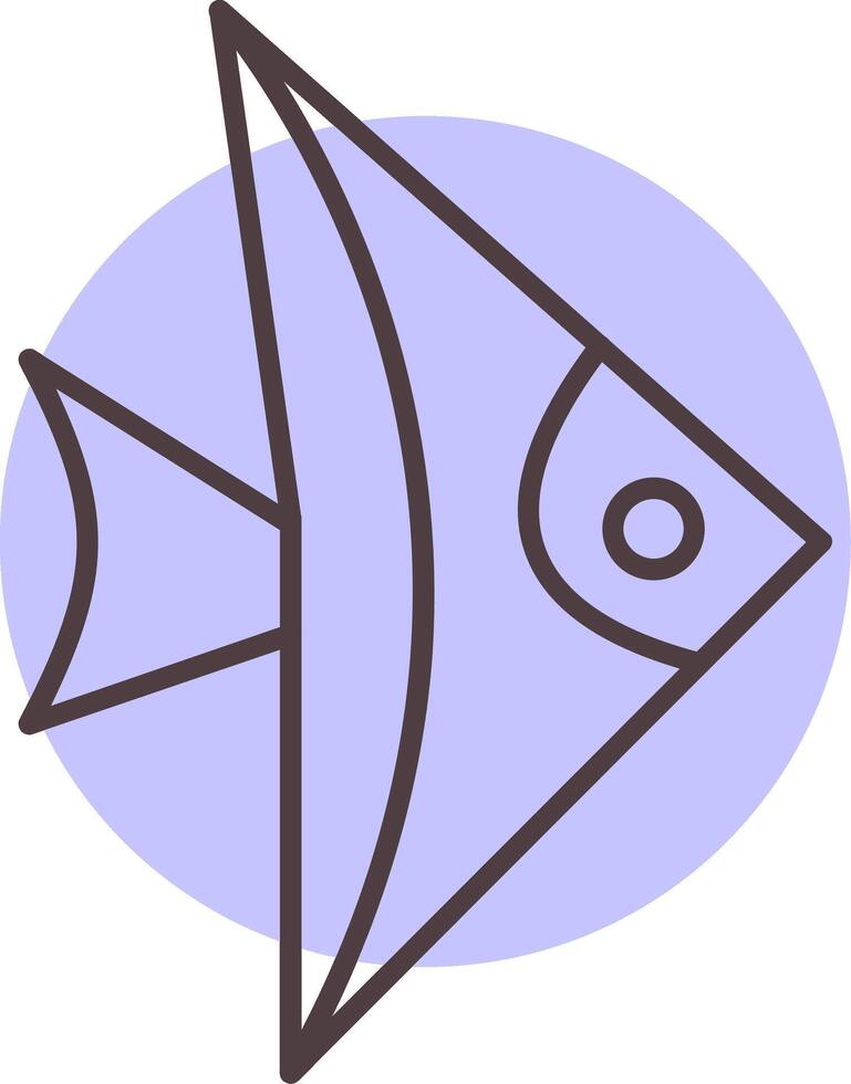 Fish Line  Shape Colors Icon vector