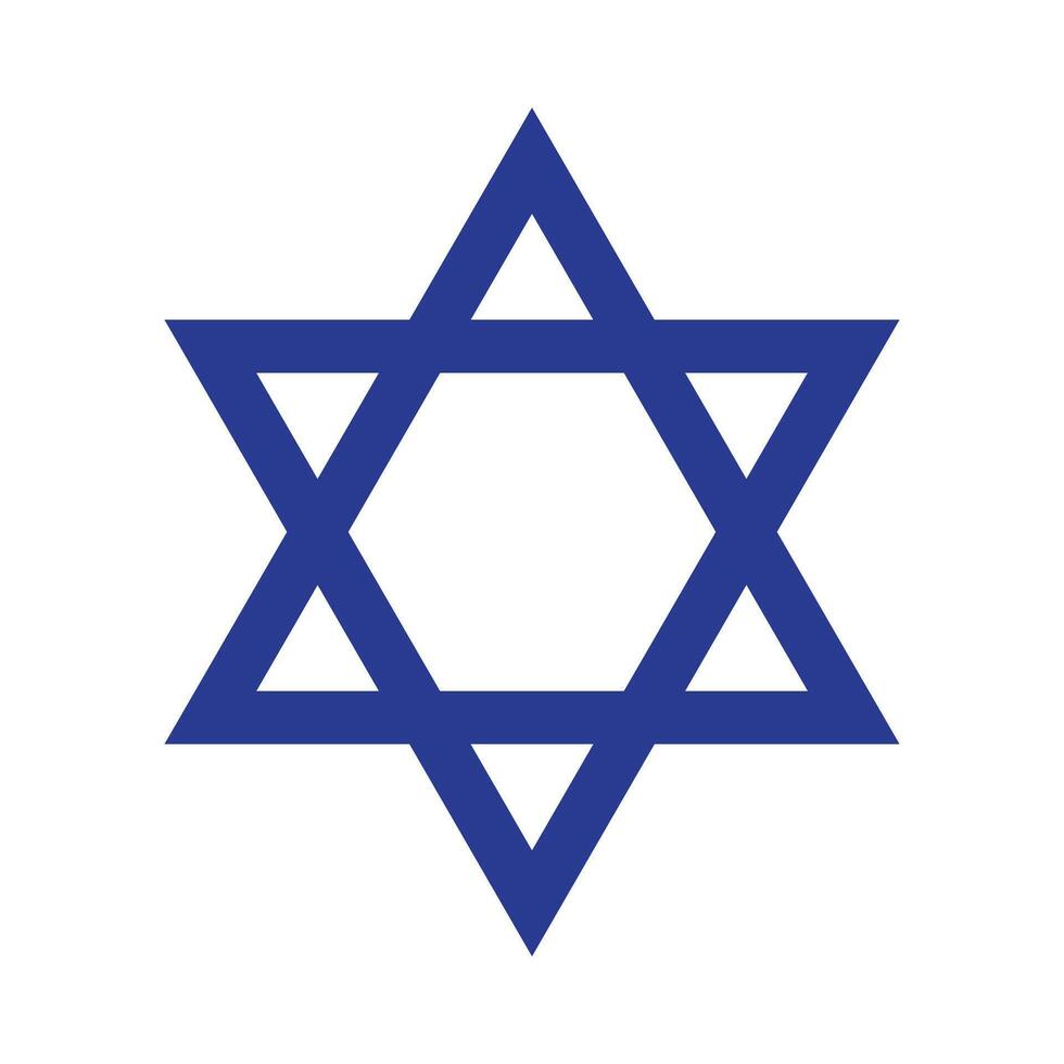 estrella de david , símbolo de judaísmo plano icono vector