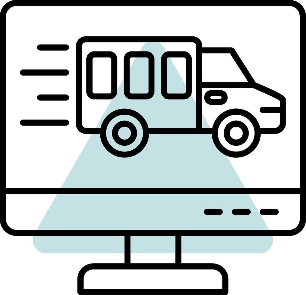 Delivery Truck Line  Shape Colors Icon vector