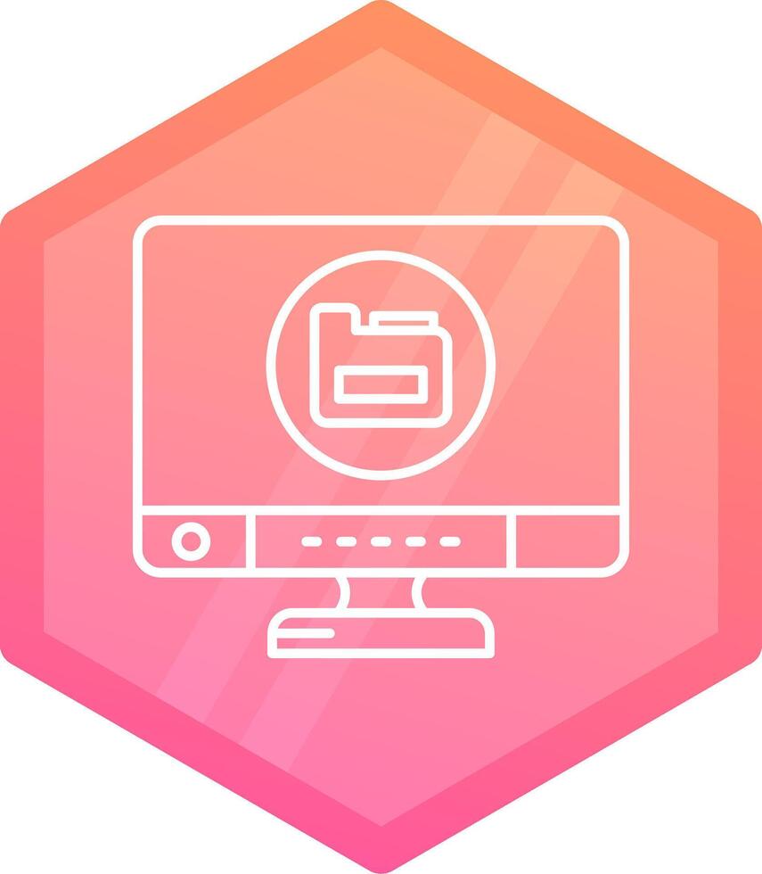 Data Gradient polygon Icon vector