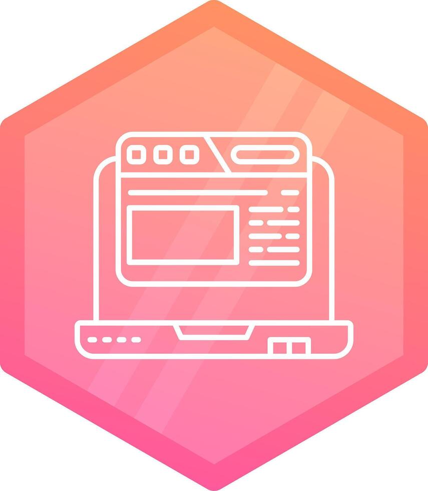 Browser Gradient polygon Icon vector