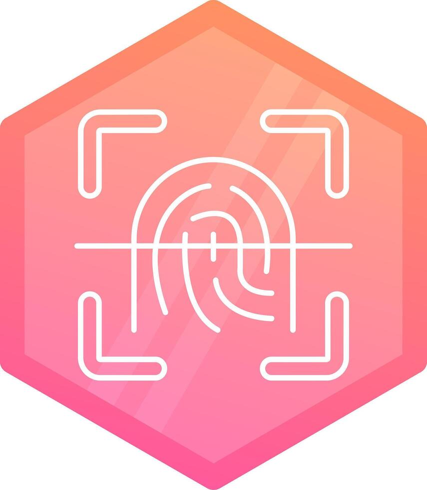 Finger print Gradient polygon Icon vector
