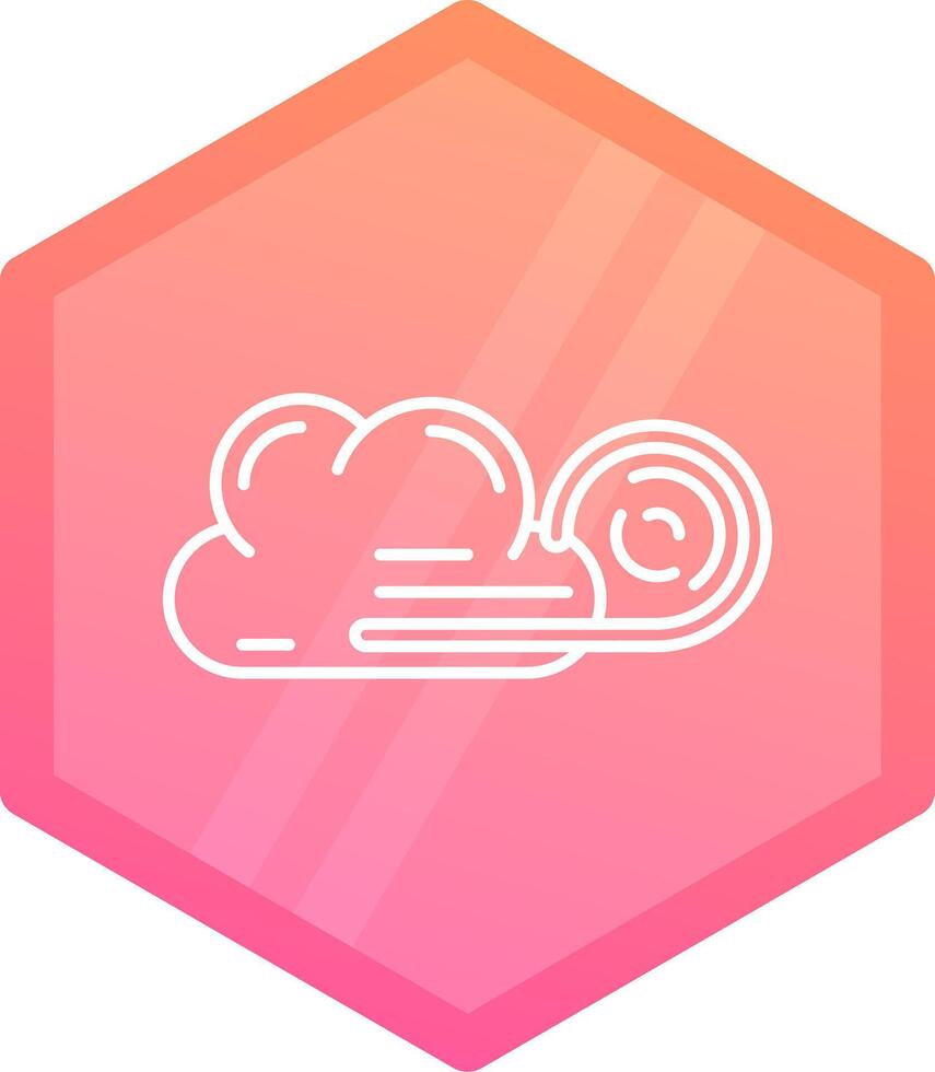 Wind cloud Gradient polygon Icon vector