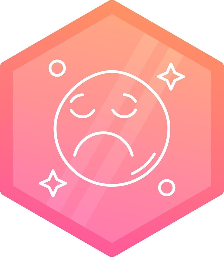 Sad Gradient polygon Icon vector