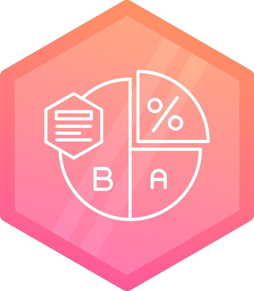 Pie chart Gradient polygon Icon vector