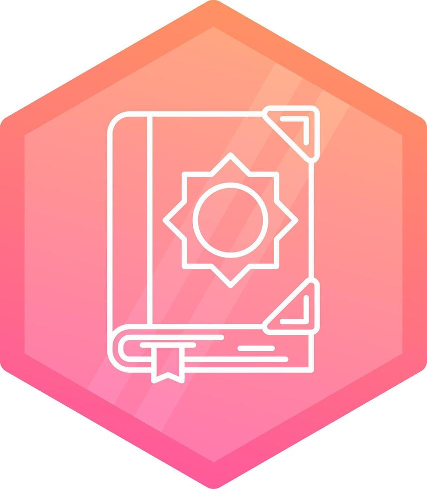 Quran Gradient polygon Icon vector