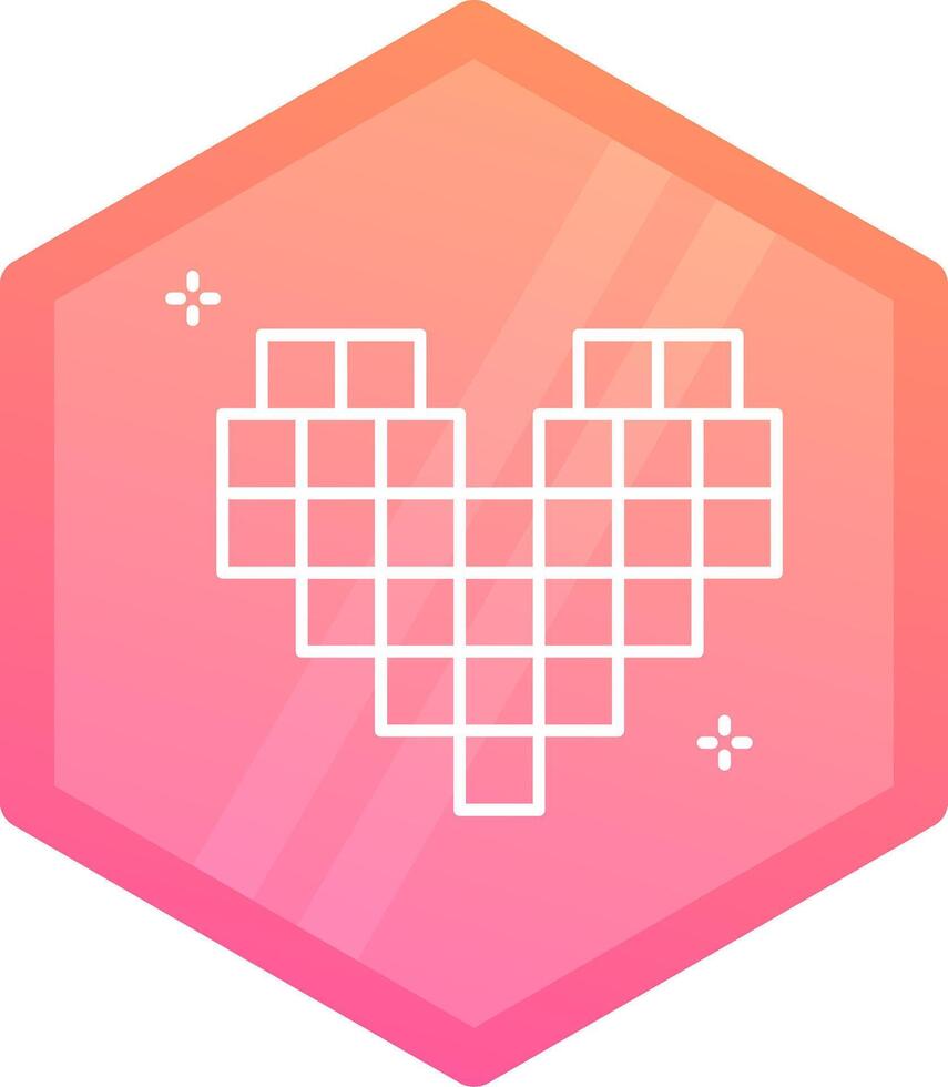 Pixels Gradient polygon Icon vector