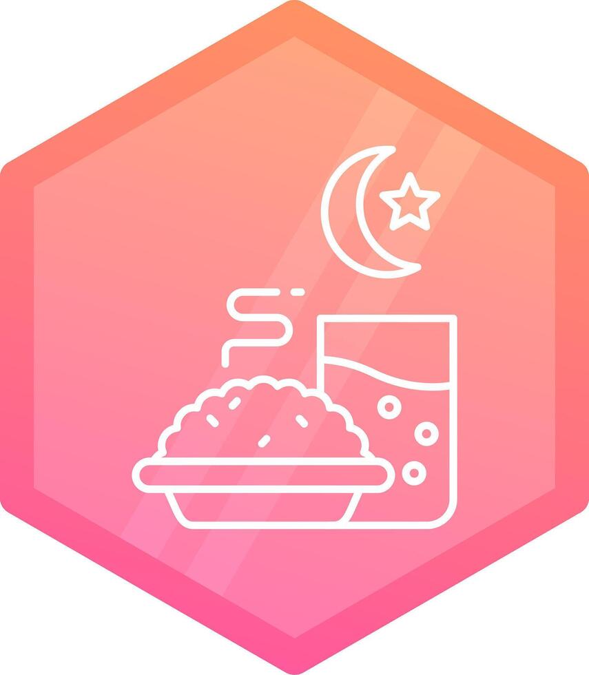 Iftar Gradient polygon Icon vector