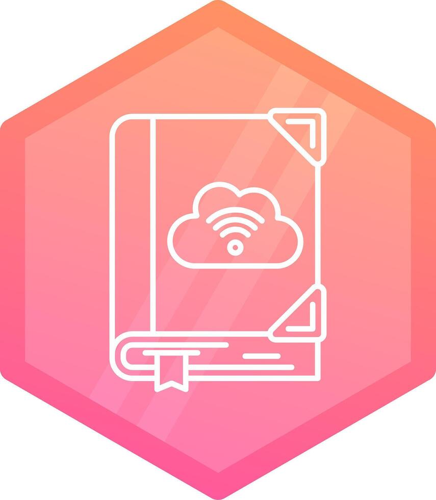 Cloud library Gradient polygon Icon vector