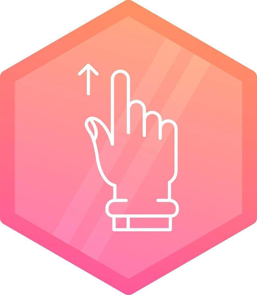 Swipe Up Gradient polygon Icon vector