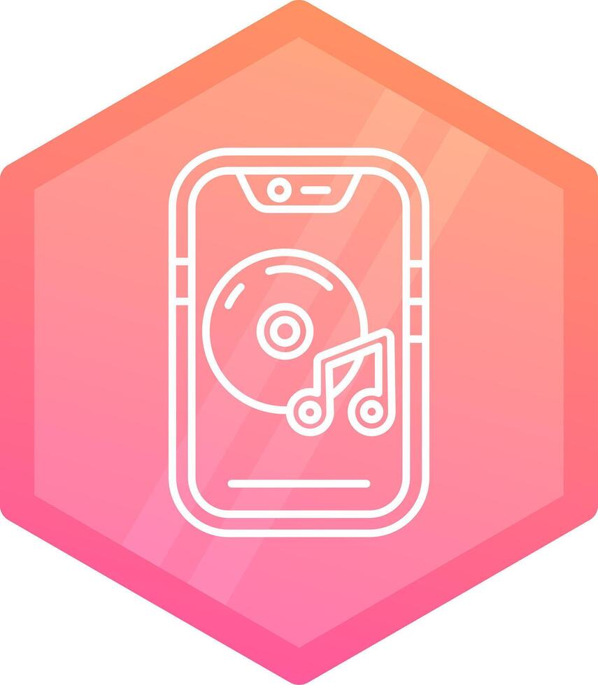 Music player Gradient polygon Icon vector